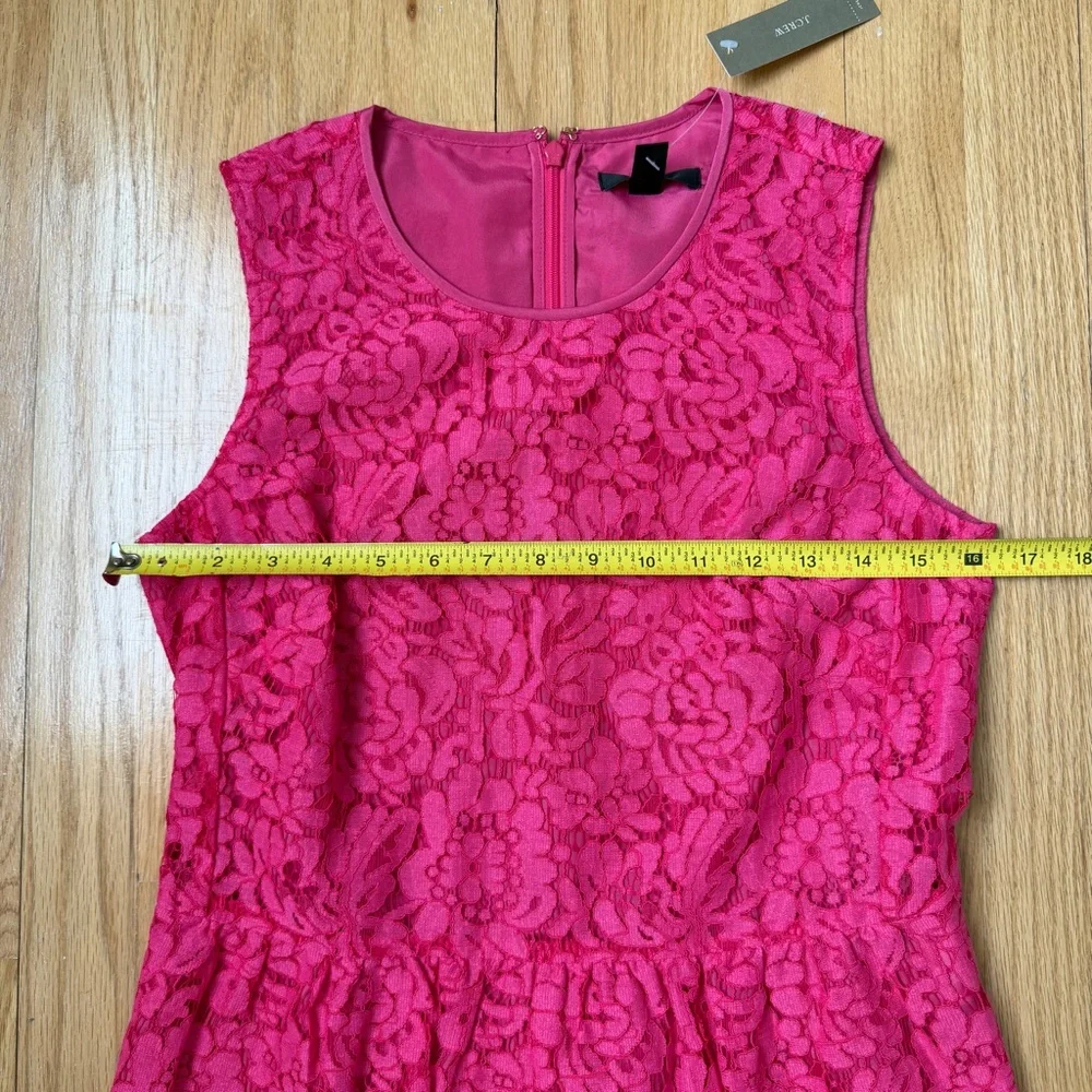 NWT J. Crew Peplum Lace Blouse Size 2 Bright Pink